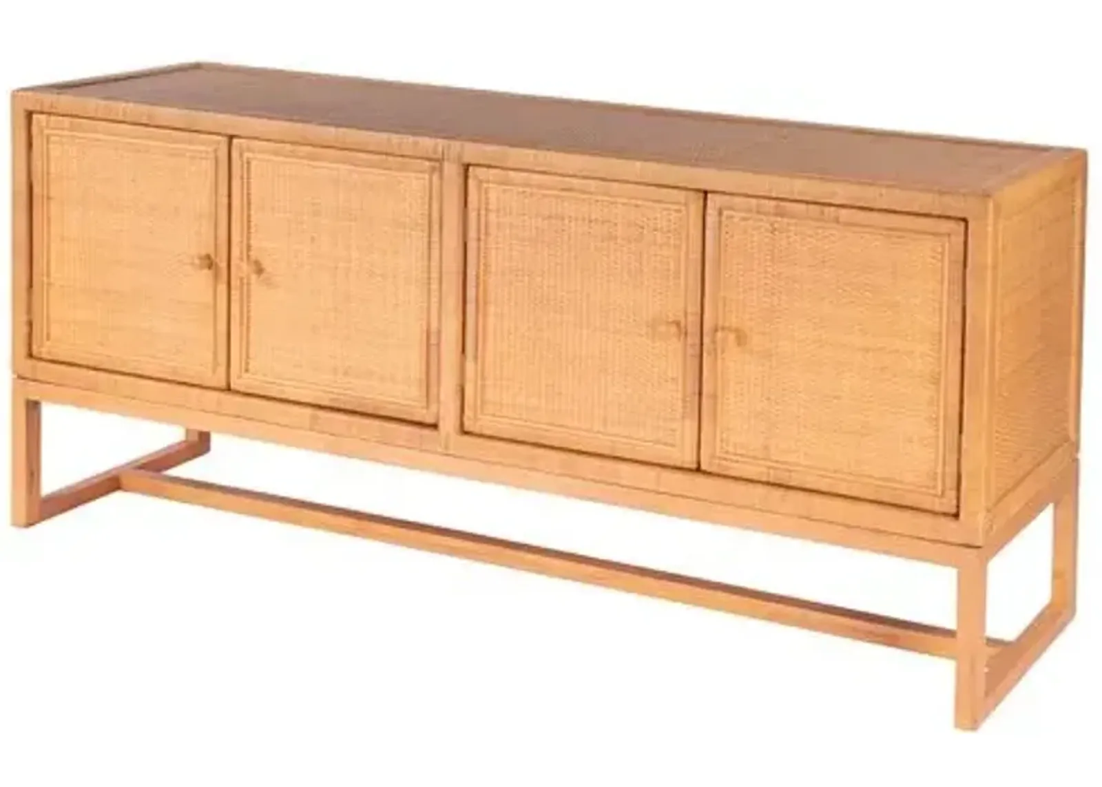 Micah Rattan 4-Door 76" Sideboard - Natural - Brown