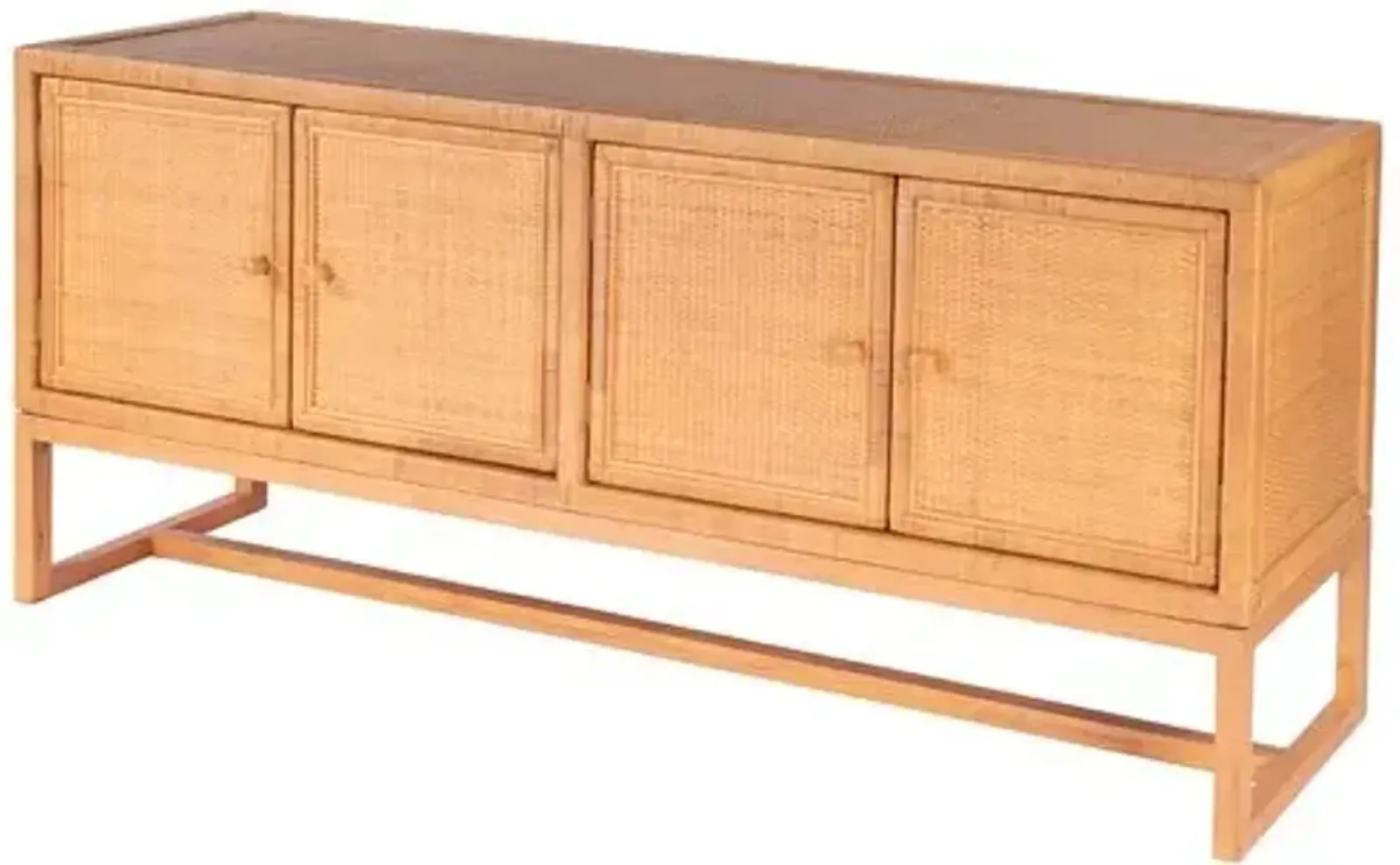 Micah Rattan 4-Door 76" Sideboard - Natural - Brown