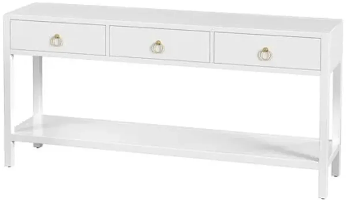 Grayson 3-Drawer 65" Console Table - White