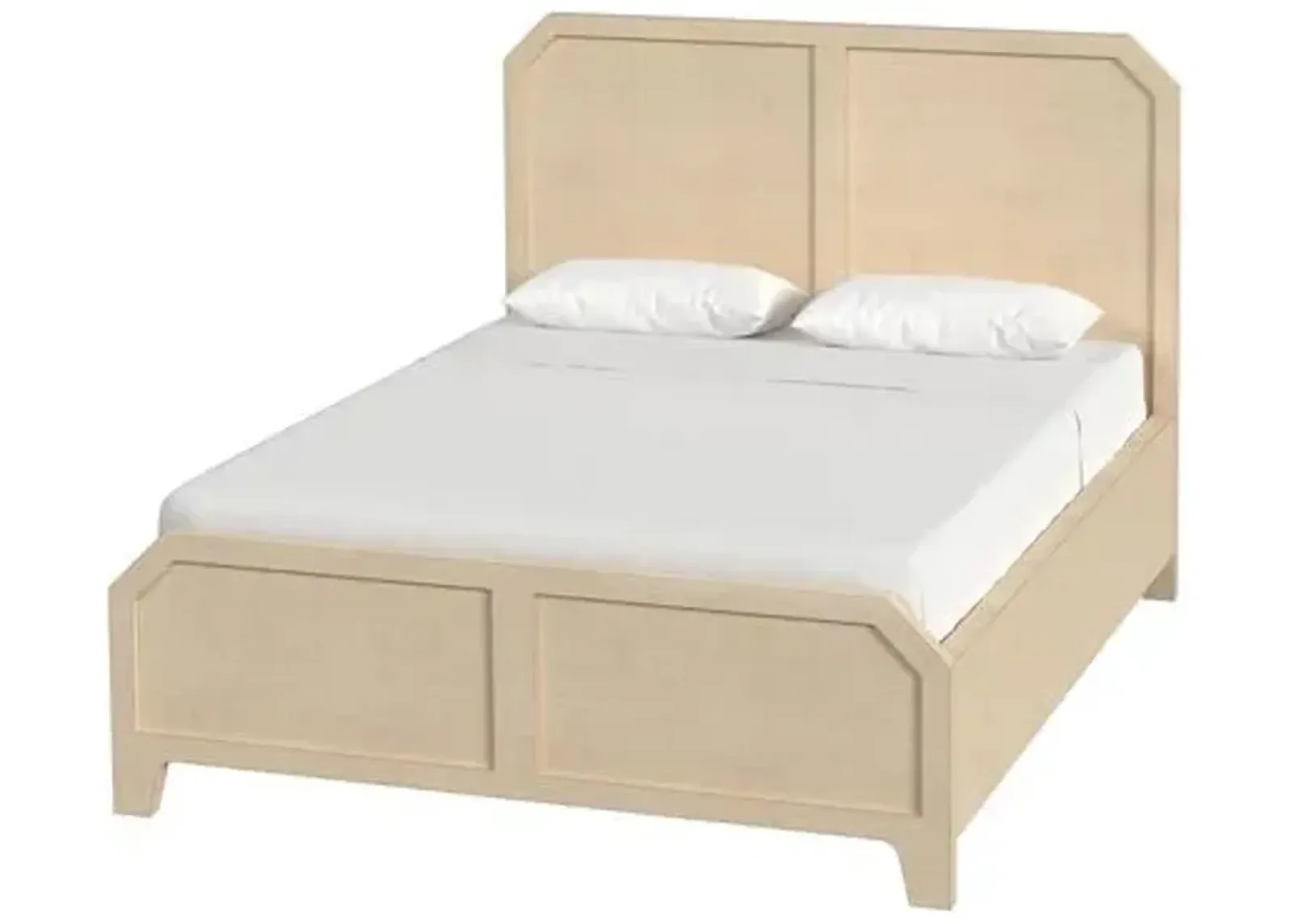 Oliver Harbor Queen Raffia Panel Bed - Beige