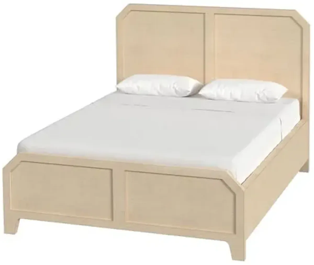 Oliver Harbor Queen Raffia Panel Bed - Beige