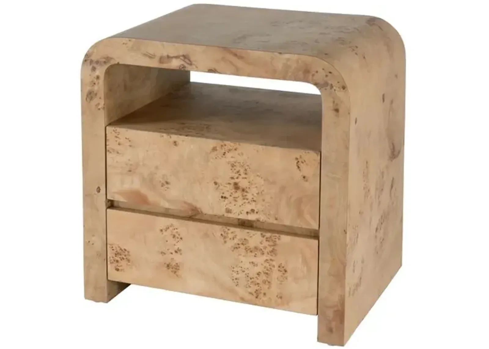 Logan 2-Drawer Nightstand - Light Burl