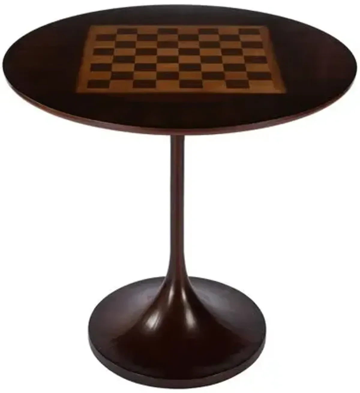 Julia 30" Round Pedestal Game Table - Cherry - Brown