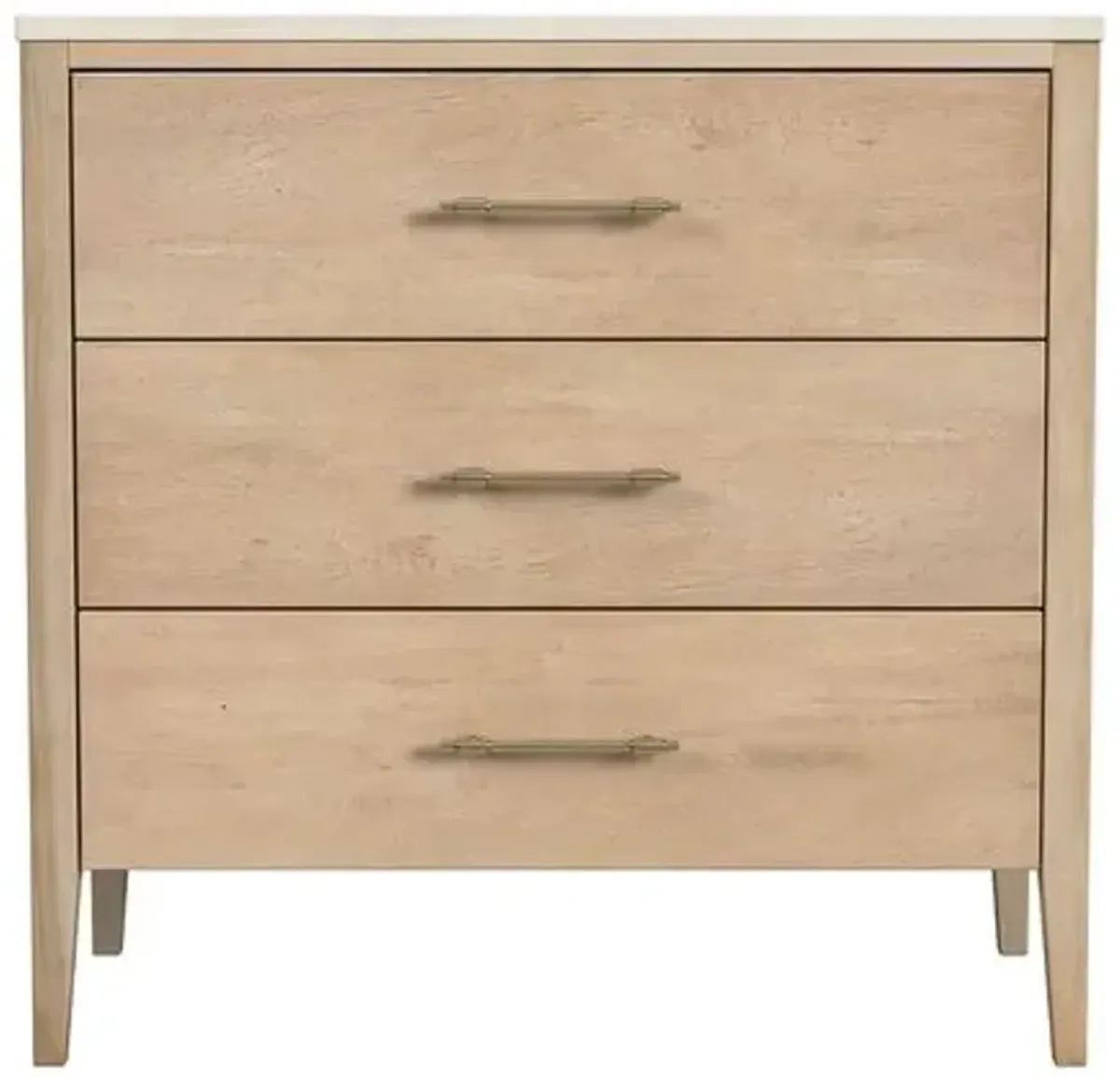 Ethan 3-Drawer Marble Top Chest - Beige