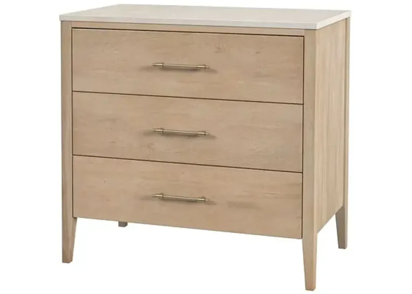 Ethan 3-Drawer Marble Top Chest - Beige