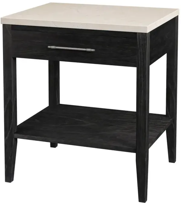 Ethan 1-Drawer Marble Top Nightstand
