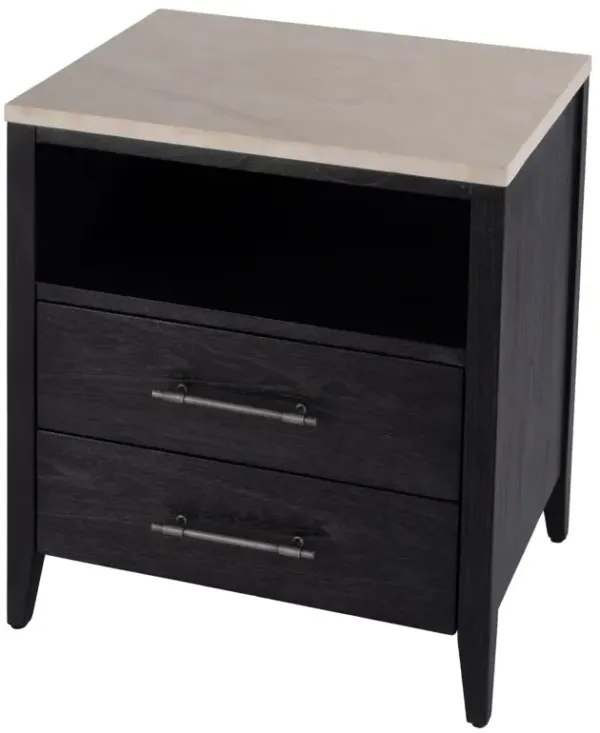 Ethan 2-Drawer Marble Top Nightstand
