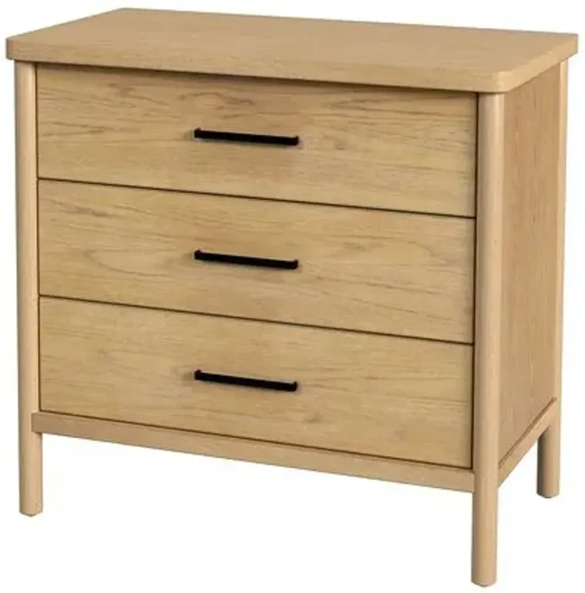 Gemma 3-Drawer Rounded Leg Dresser - Brown