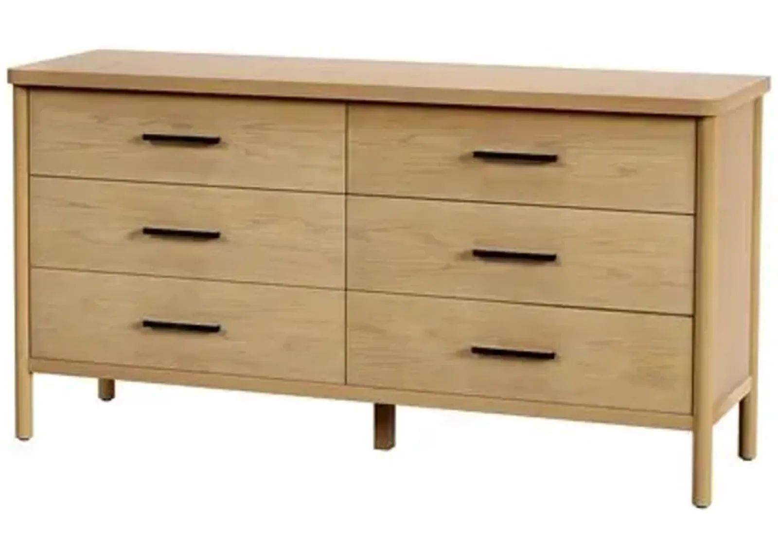 Gemma 6-Drawer Rounded Leg Dresser - Brown