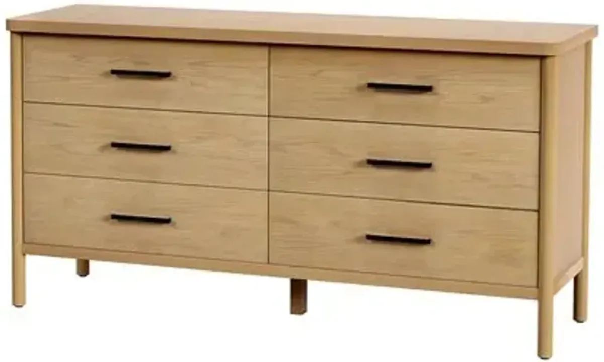 Gemma 6-Drawer Rounded Leg Dresser - Brown