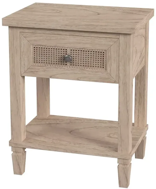 Myrtle 1-Drawer Cane Nightstand, Desert Sand
