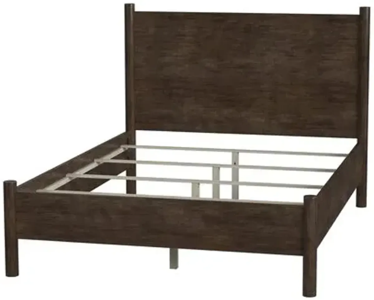 Gemma Panel Bed - Brown