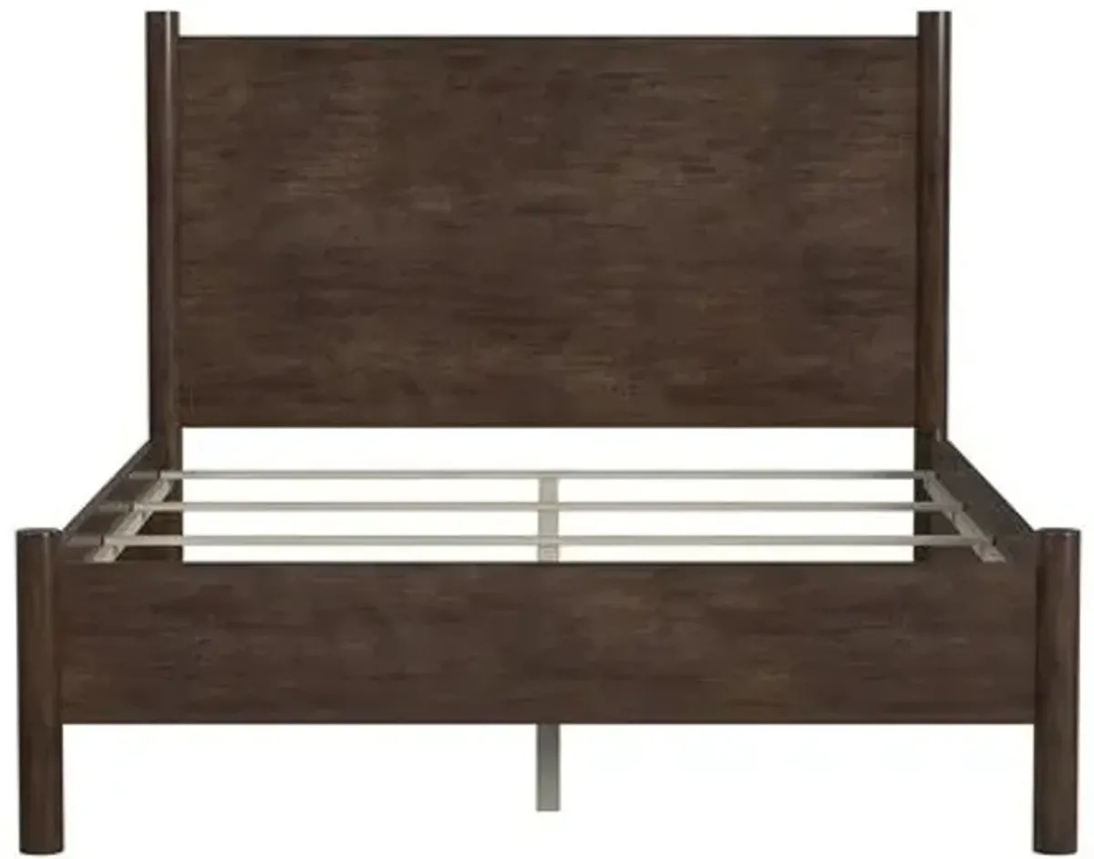 Gemma Panel Bed - Brown