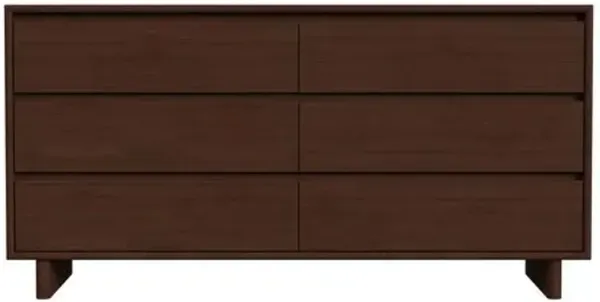 Jade Wood Panel 6-Drawer Dresser - Brown