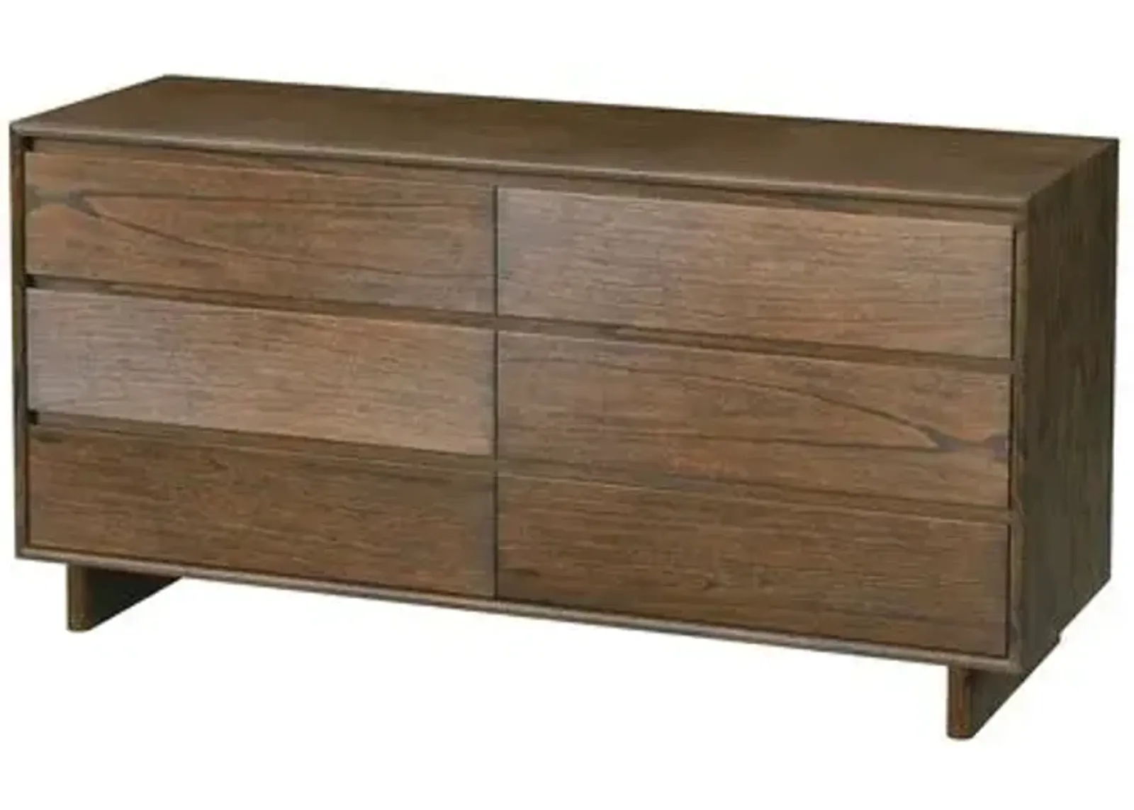 Jade Wood Panel 6-Drawer Dresser - Brown