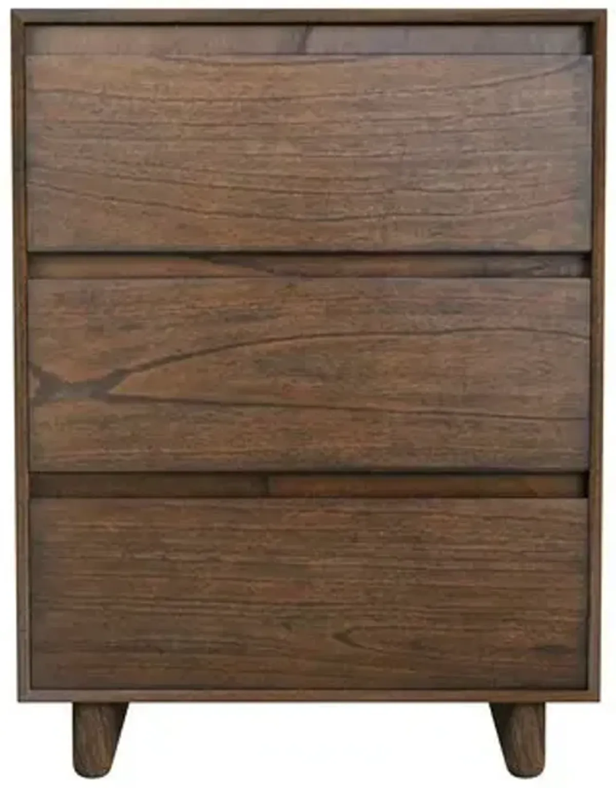 Jade Wood Panel 3-Drawer Narrow Nightstand