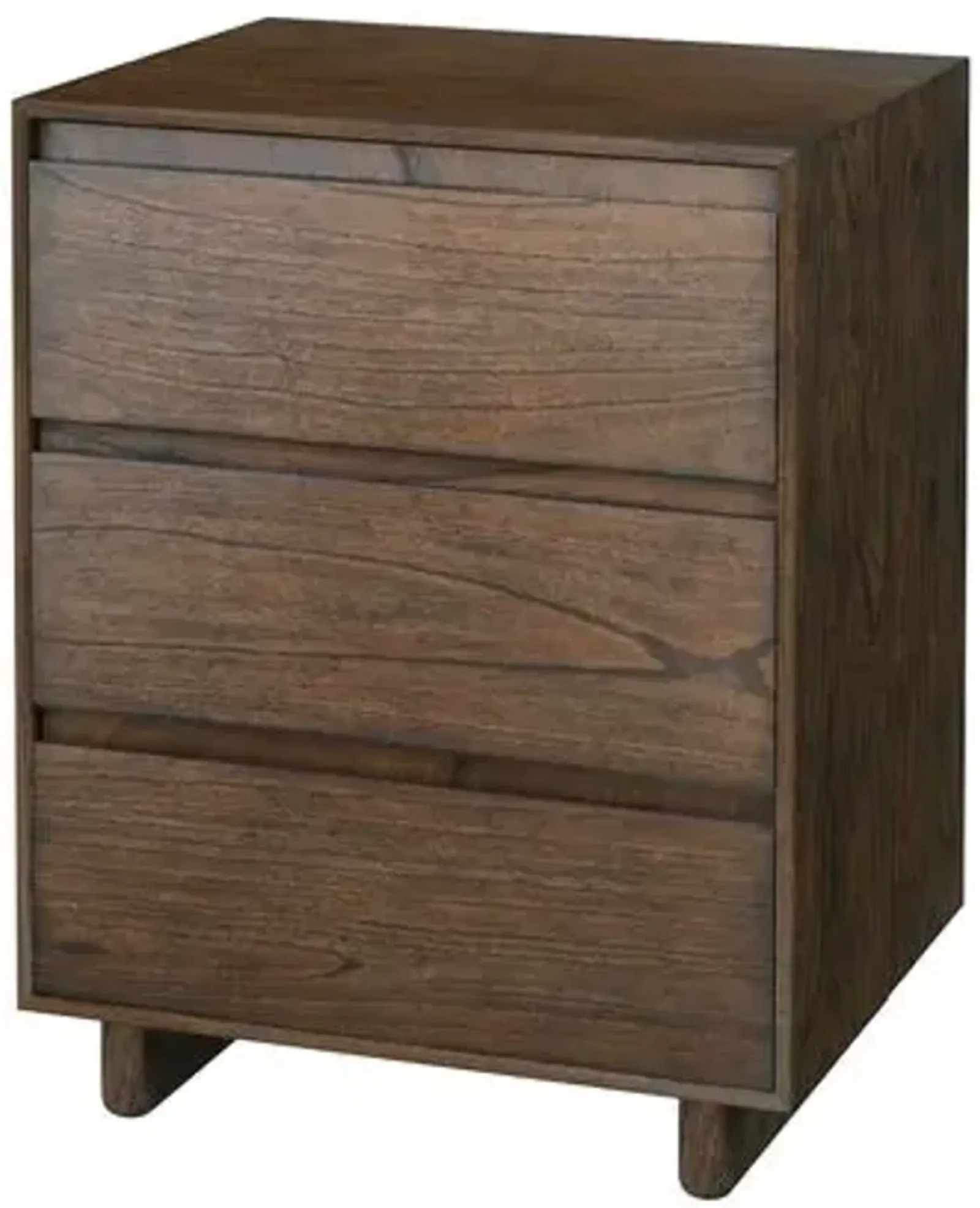 Jade Wood Panel 3-Drawer Narrow Nightstand