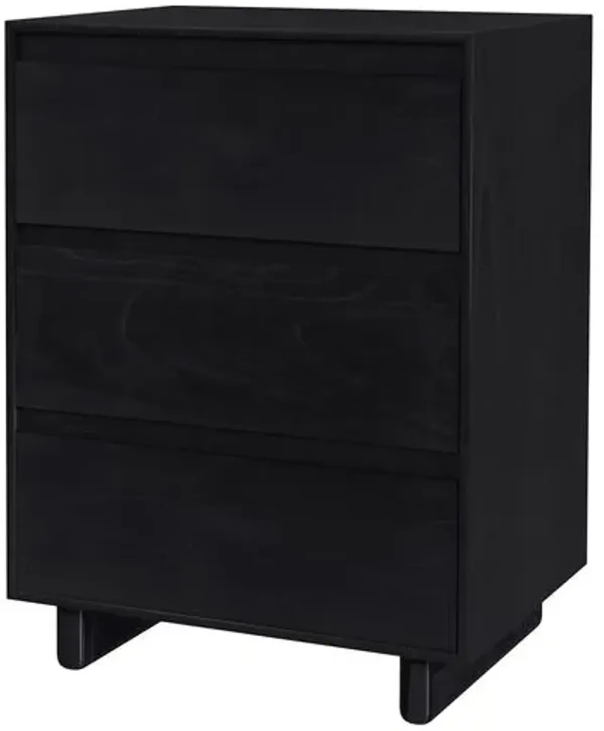 Jade Wood Panel 3-Drawer Narrow Nightstand