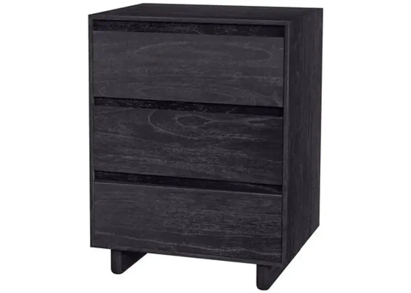 Jade Wood Panel 3-Drawer Narrow Nightstand