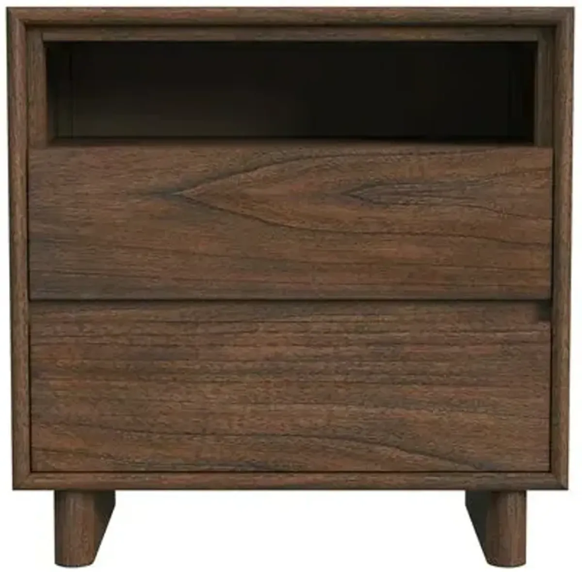 Jade Wood Panel 2-Drawer Nightstand