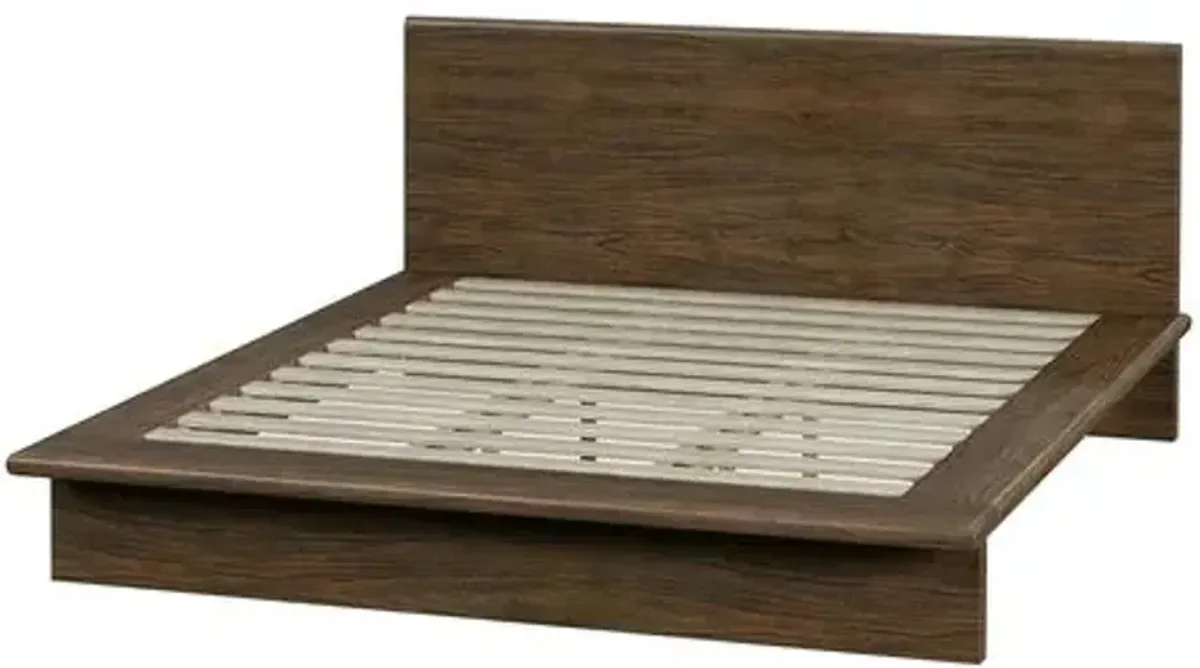 Jade Wood Platform Bed - Brown