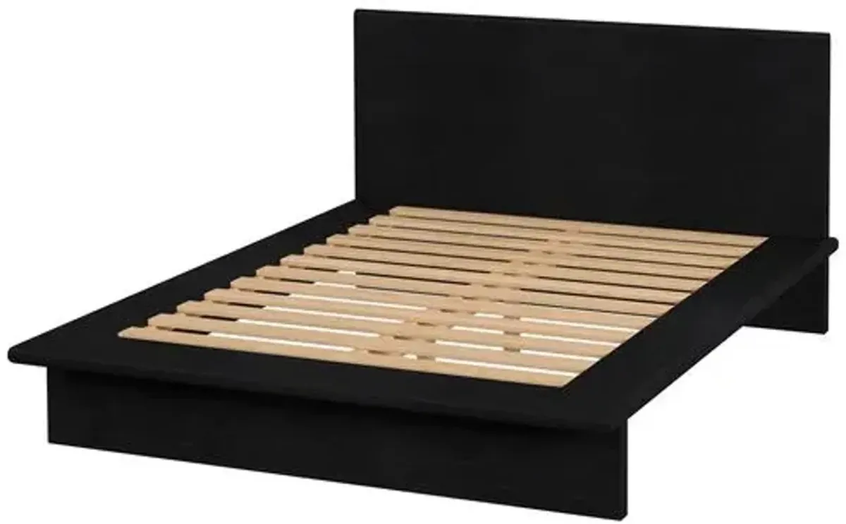 Jade Wood Platform Bed - Black