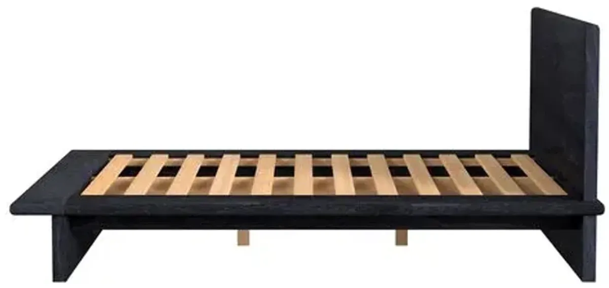 Jade Wood Platform Bed - Black