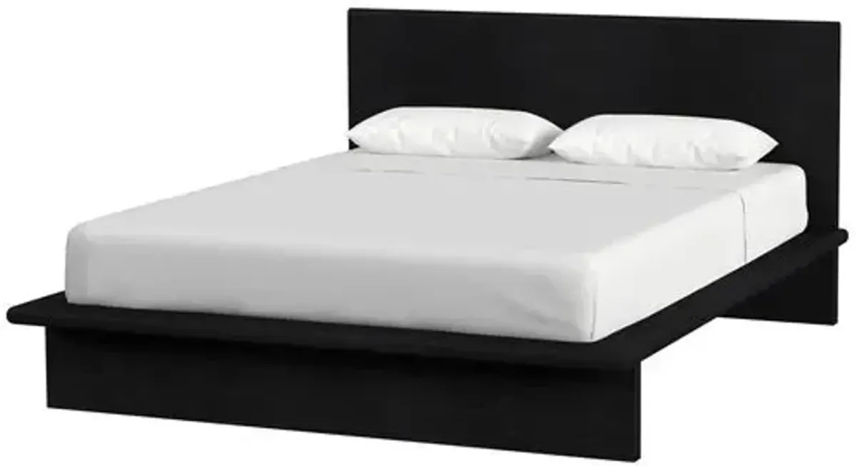 Jade Wood Platform Bed - Black