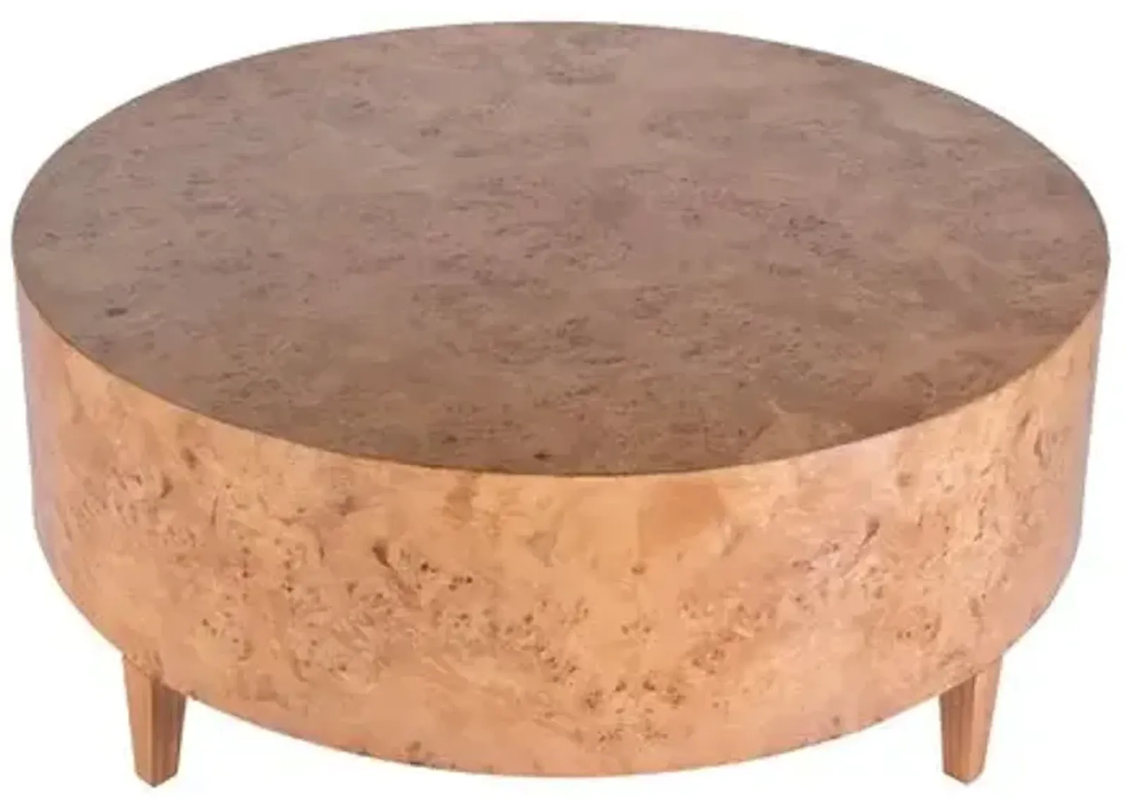 Noah Round Burl Coffee Table - Brown