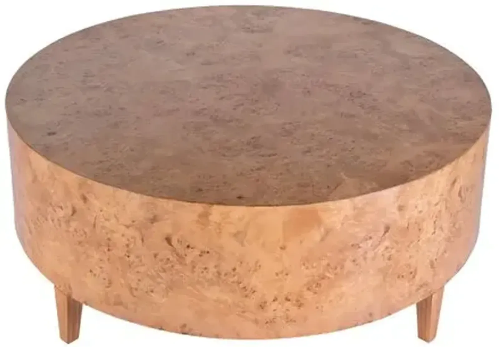 Noah Round Burl Coffee Table - Brown