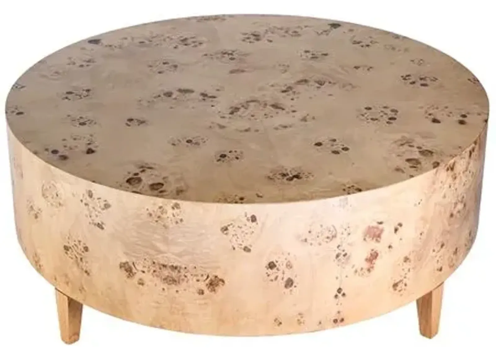 Noah Round Burl Coffee Table - Brown