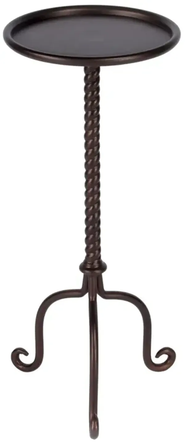 Zane Metal Pedestal Side Table, Black