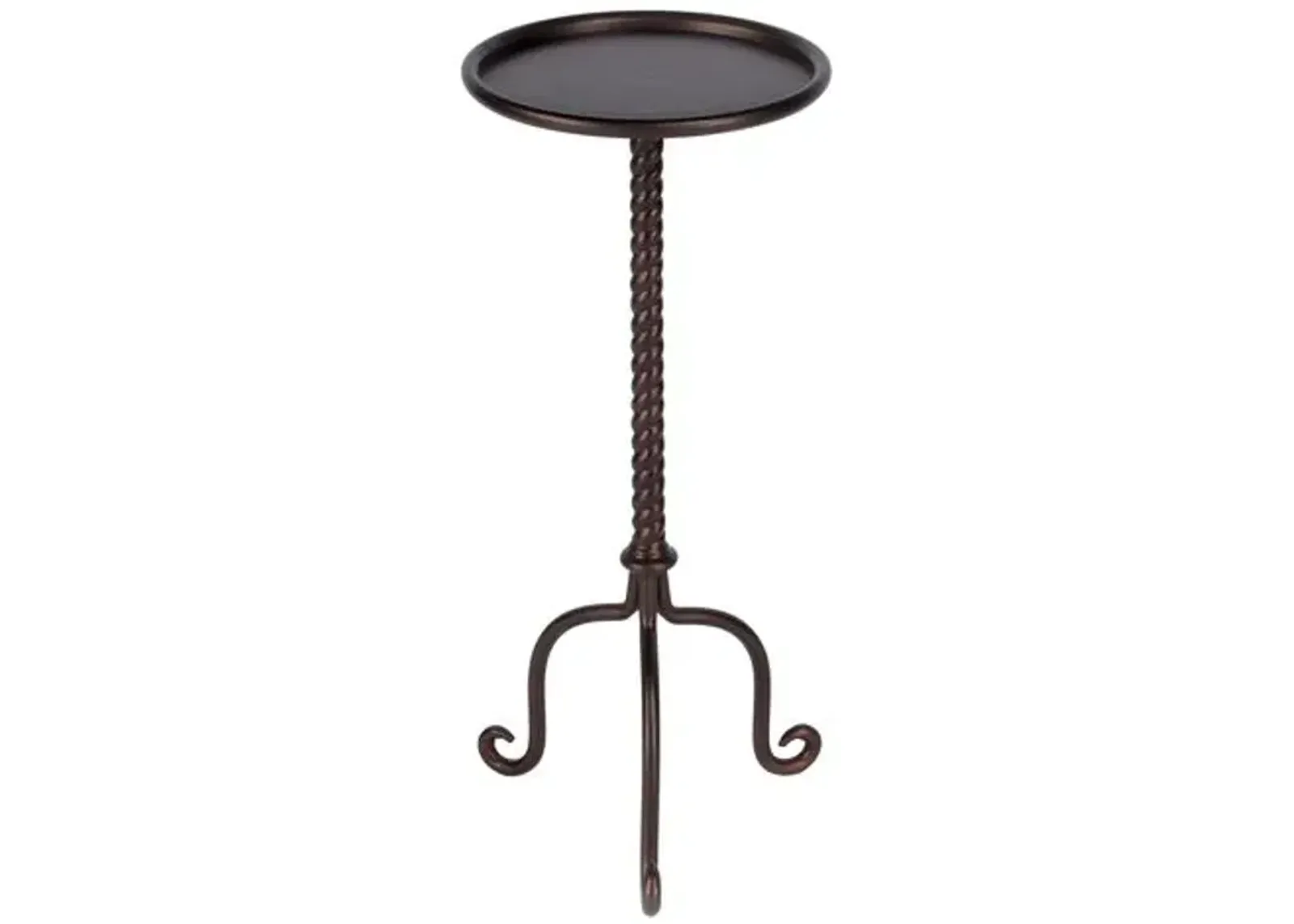 Zane Metal Pedestal Side Table - Black