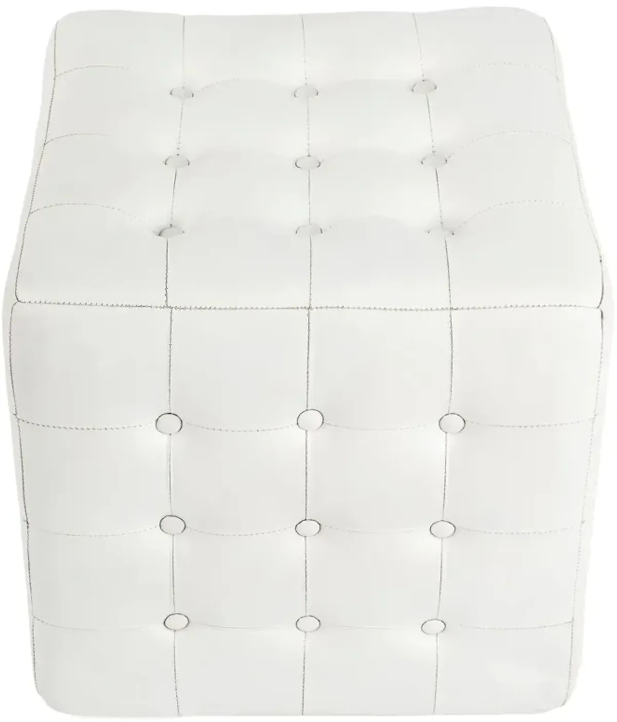 Gabriel Button Tufted Leather Ottoman