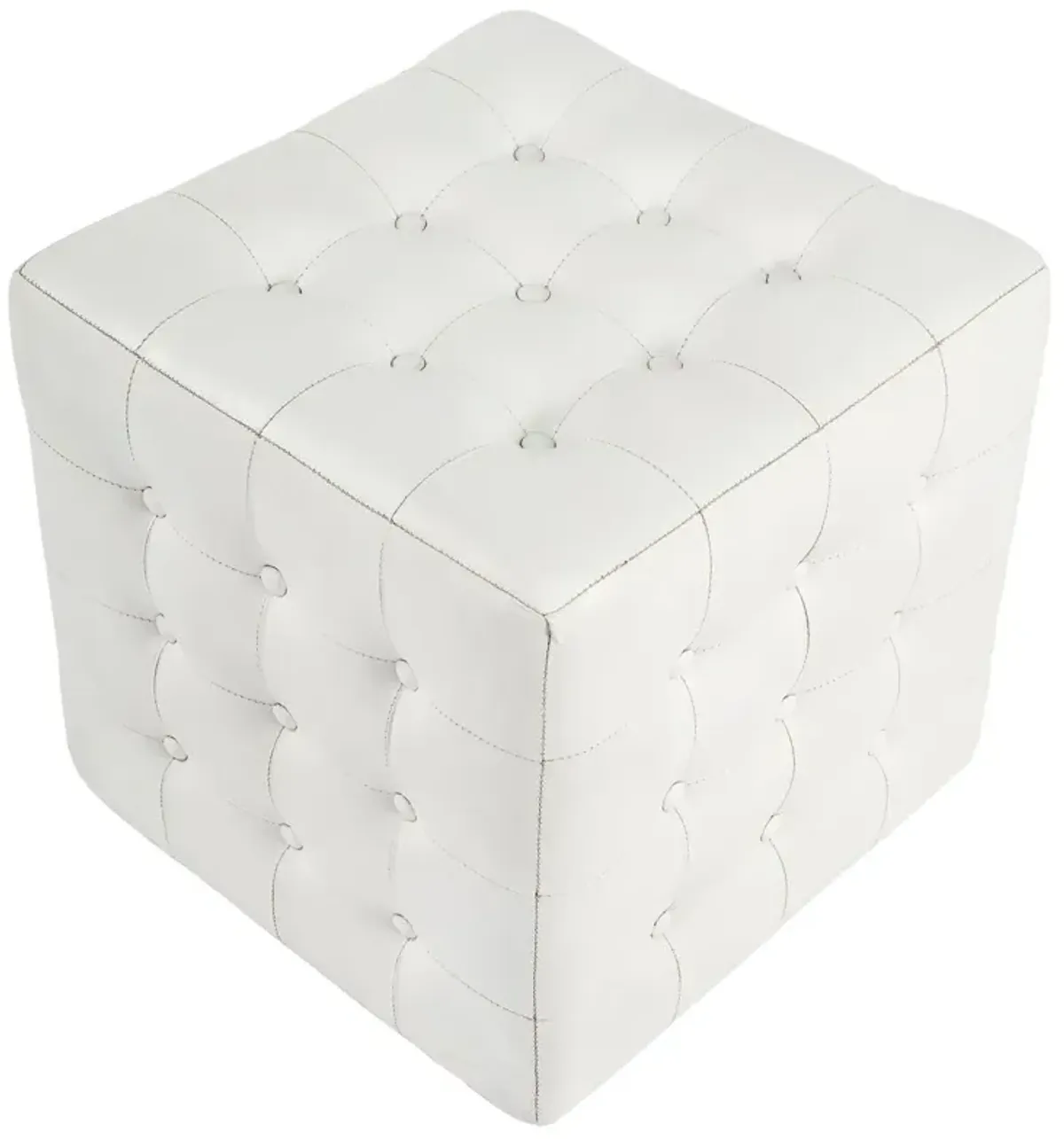 Gabriel Button Tufted Leather Ottoman