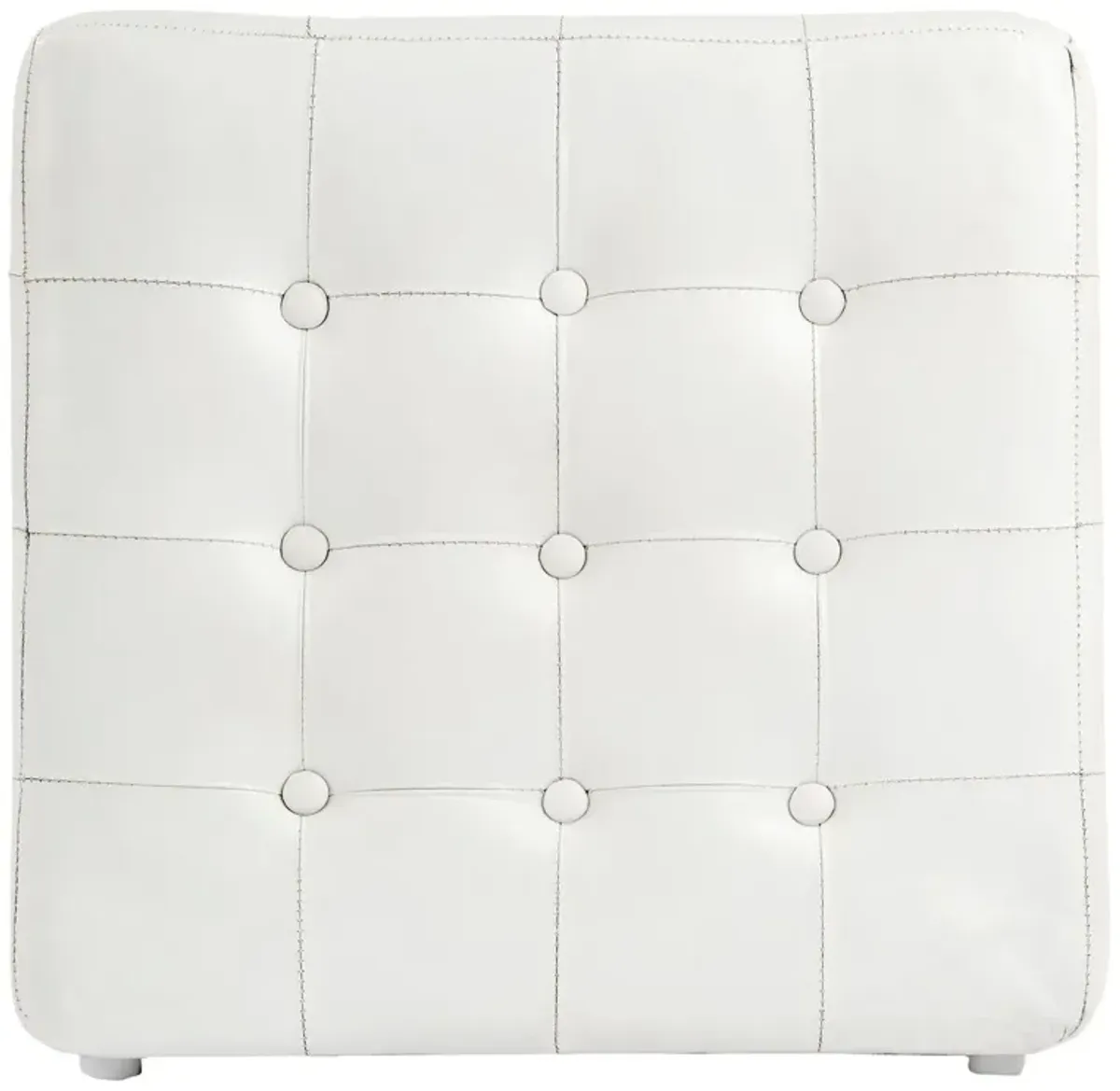 Gabriel Button Tufted Leather Ottoman