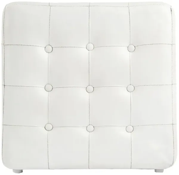 Gabriel Button Tufted Leather Ottoman