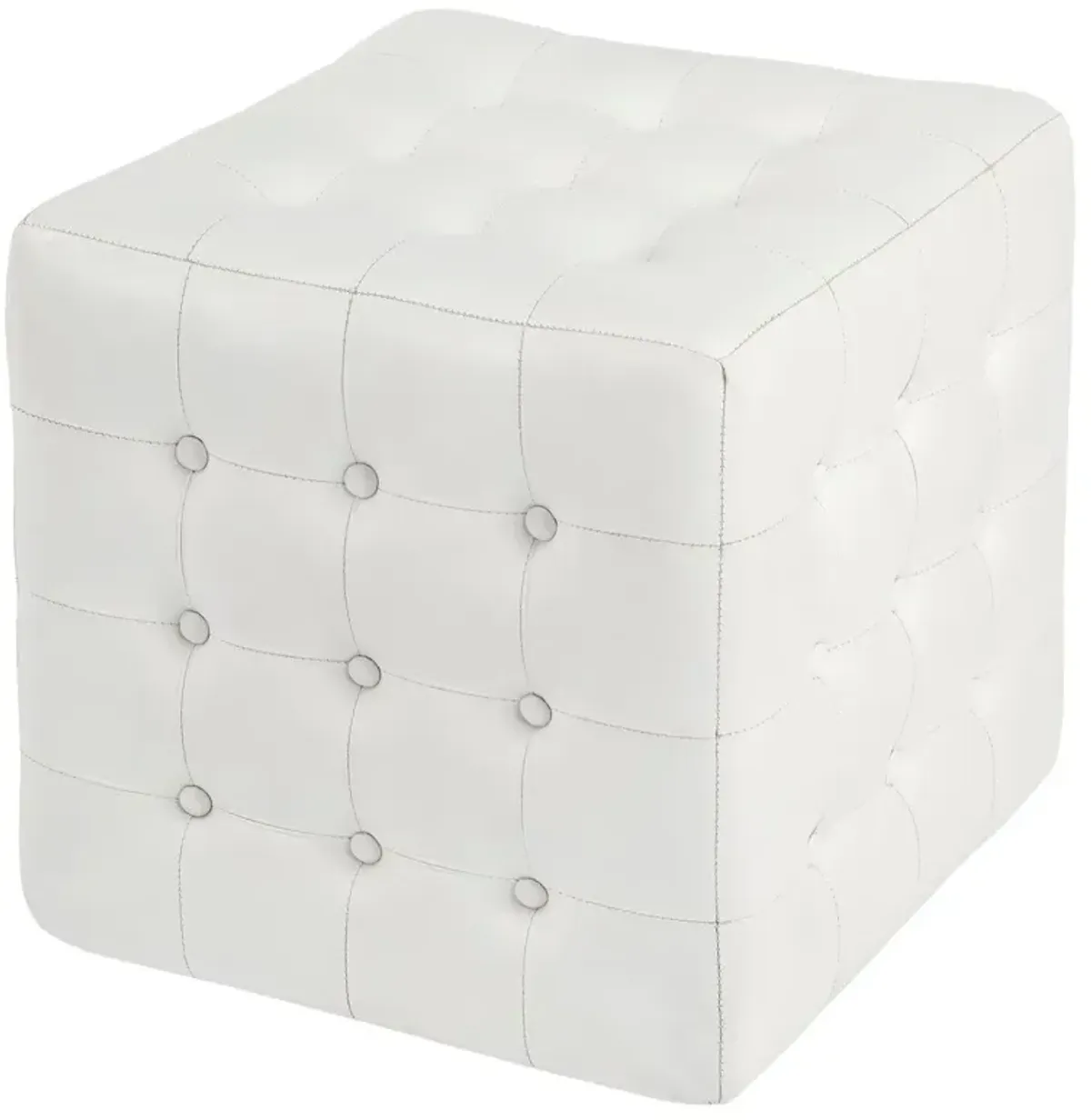 Gabriel Button Tufted Leather Ottoman