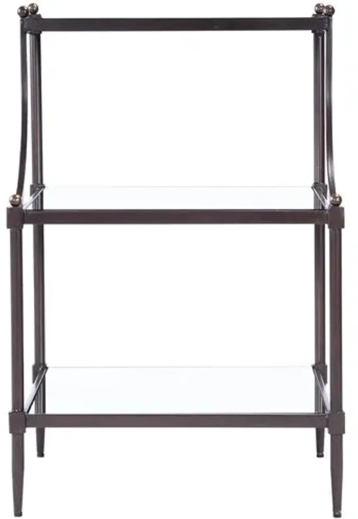 Daphne Mirrored Side Table - Bronze - Brown