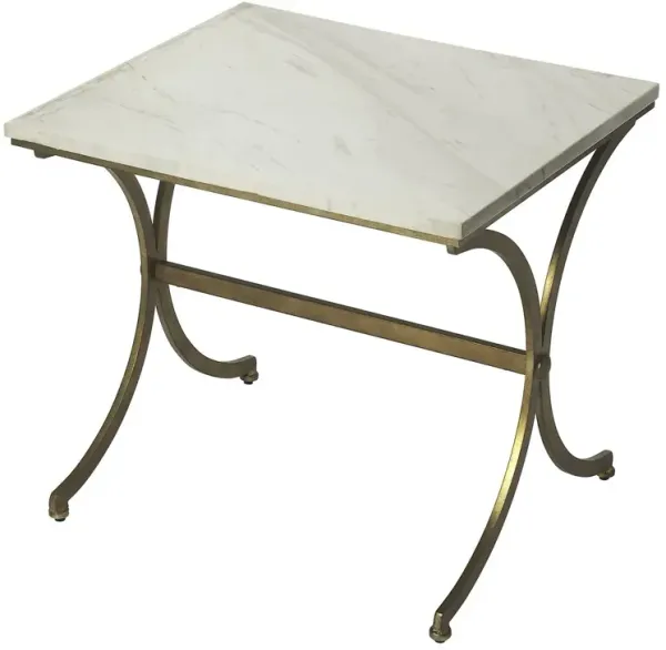 Darius Marble Side Table, Antique Gold