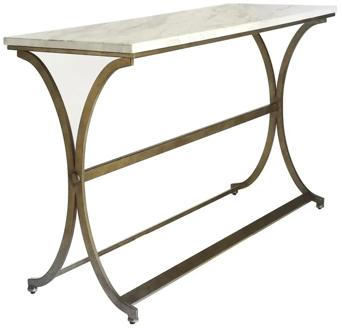 Darius Marble Console Table, Antique Gold