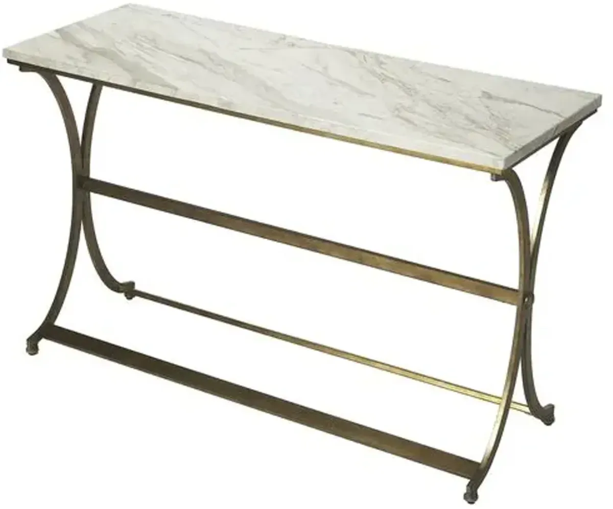 Darius Marble Console Table - Antique Gold