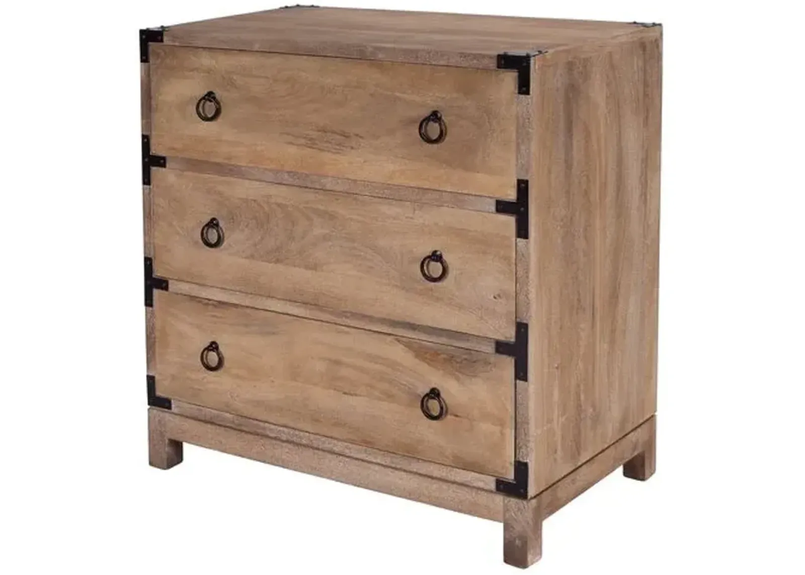 Juliet Campaign 3-Drawer Dresser - Natural Mango - Brown