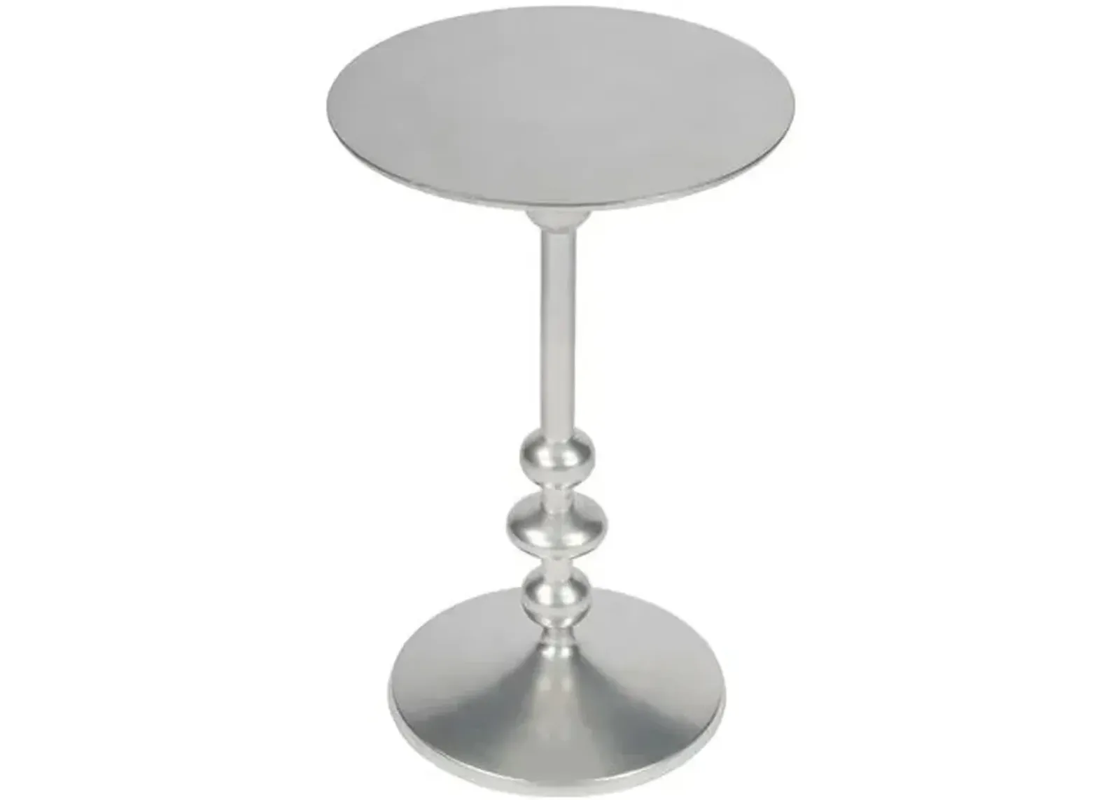 Alexa Pedestal Side Table - Silver