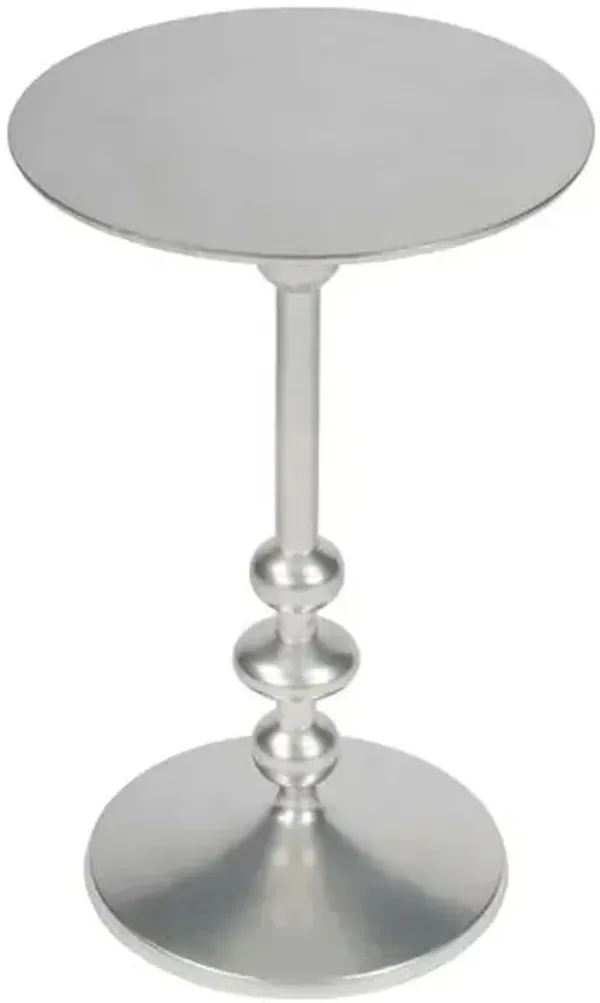 Alexa Pedestal Side Table - Silver