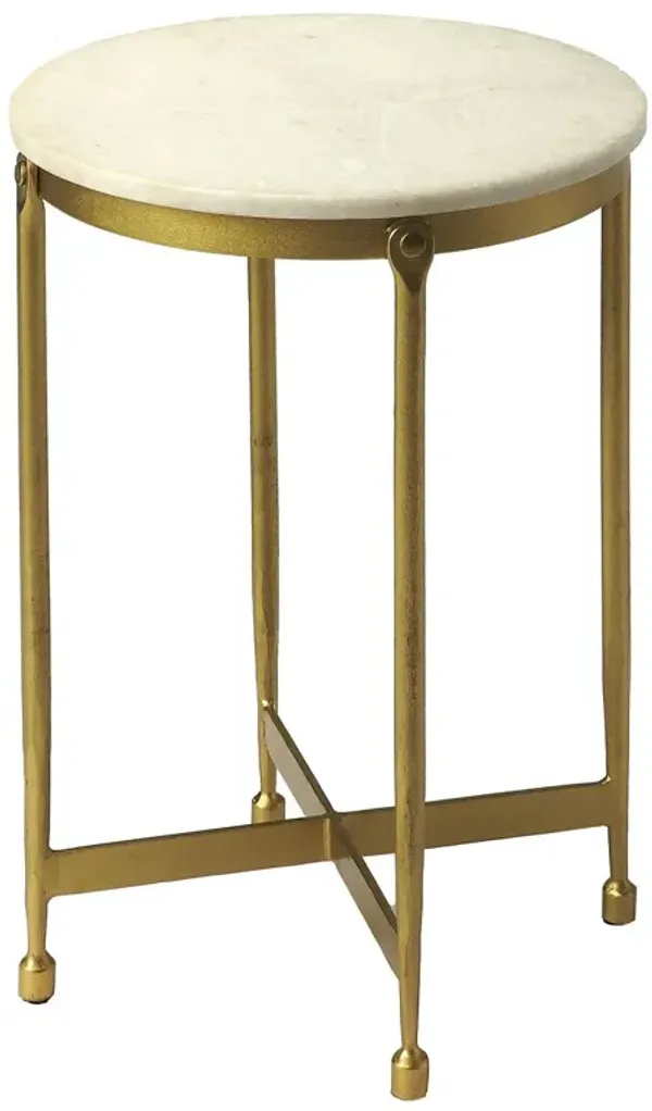 Lucas Marble Side Table, Ivory