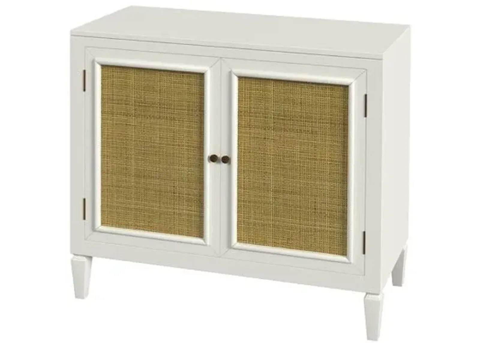 Isla Cane Console Cabinet - White/Natural