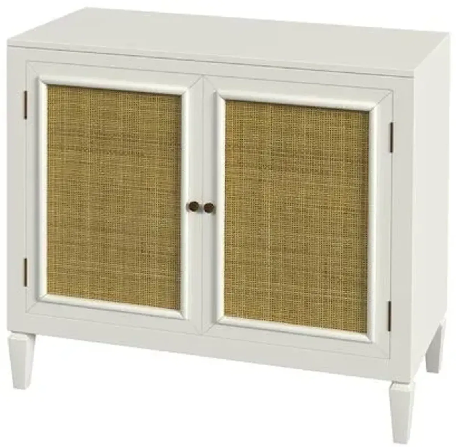 Isla Cane Console Cabinet - White/Natural