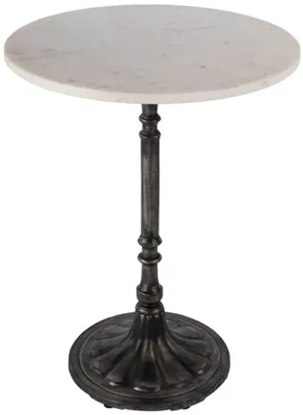 Knox 24" Round Marble Accent Table - White - 32Hx24Wx24D in