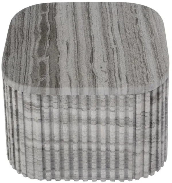Brody Marble Rectangular Side Table, Gray/White